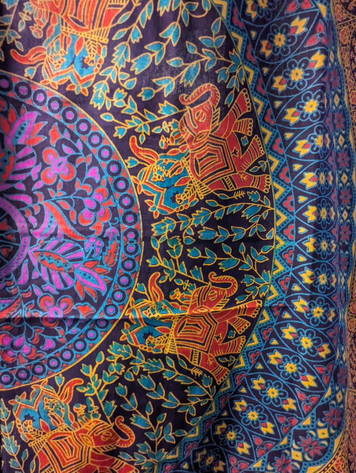 Draps murale Indien/éléphant/fleur