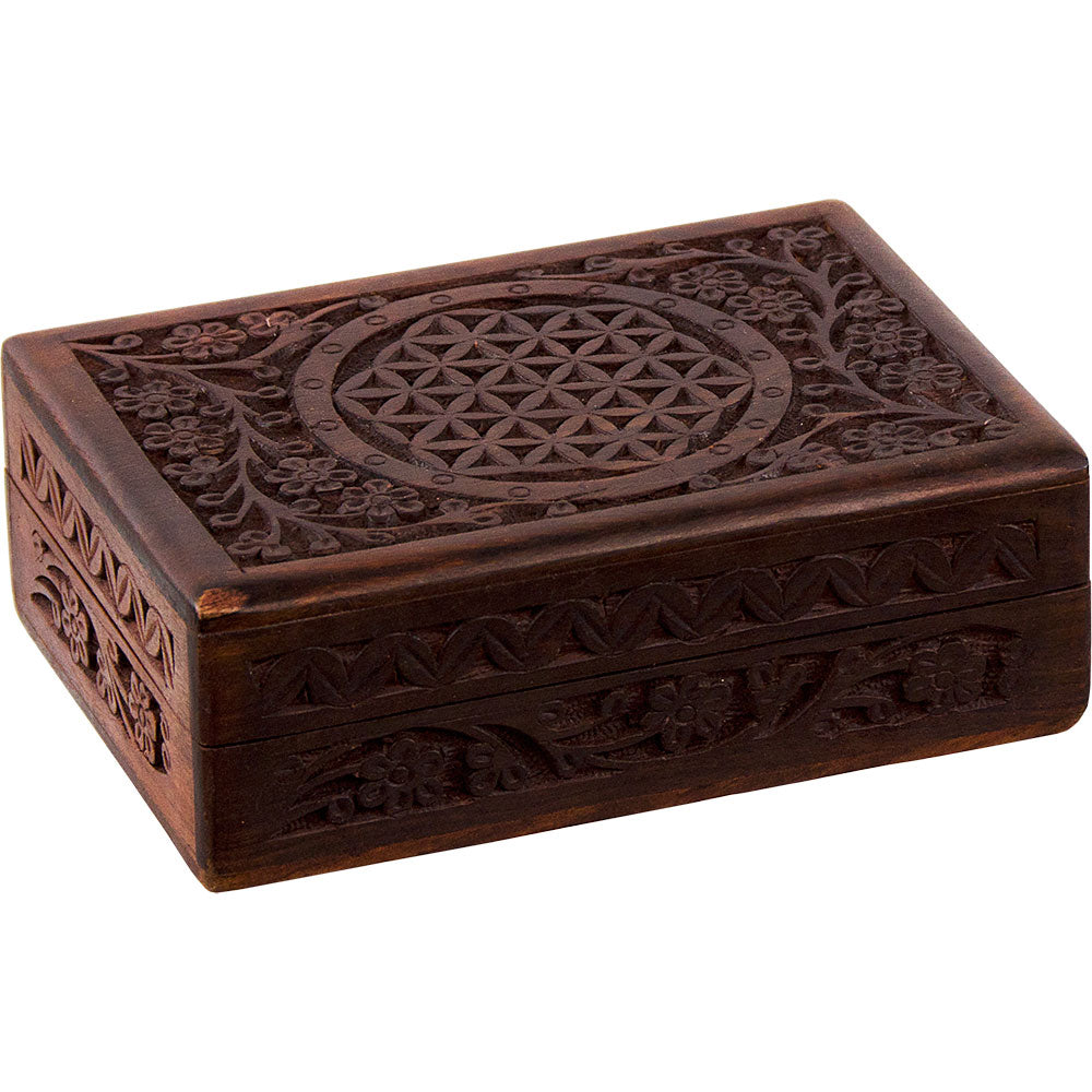 Décos - BOÎTES EN BOIS SCULPTÉS & DOUBLÉES - 4 modèles