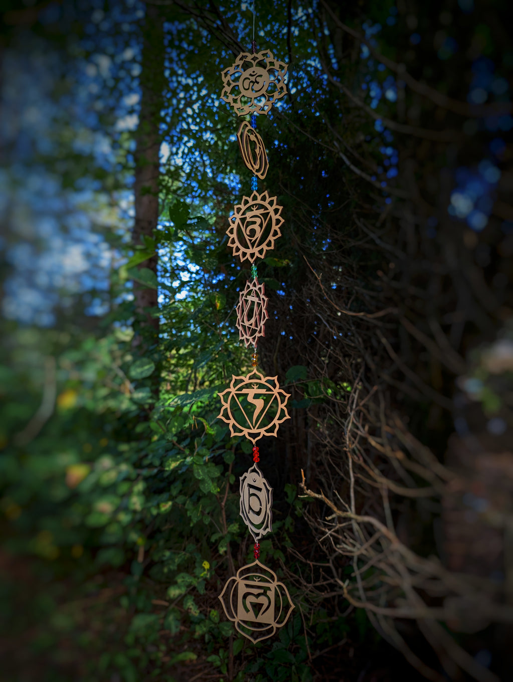 Décos - Mobile suspendu-7 chakras en bois