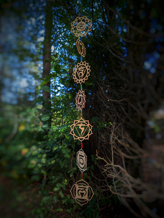 Décos - Mobile suspendu-7 chakras en bois