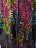 Draps murale Bouddha/méditation multicolore/noir