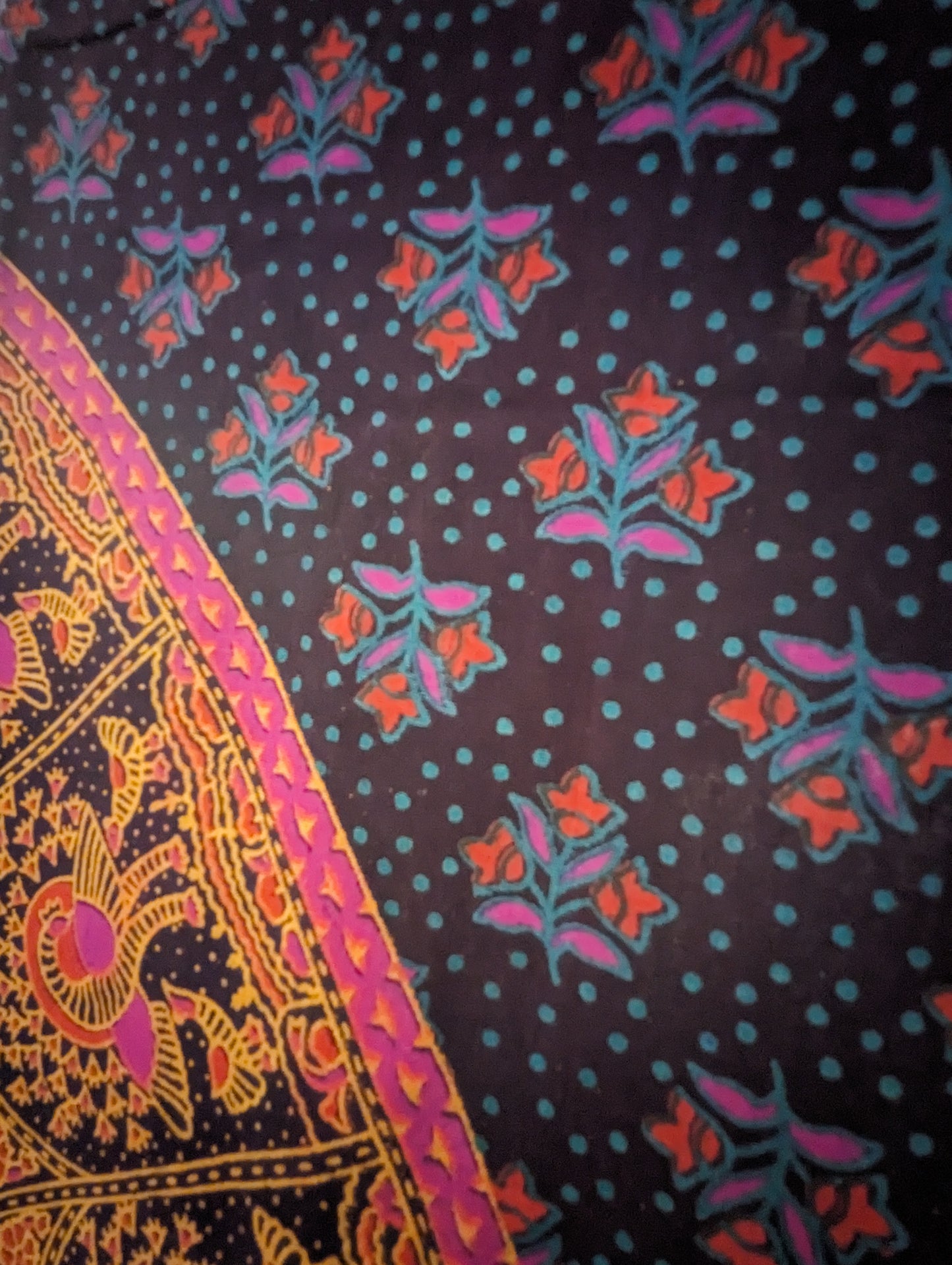 Draps murale Indien/éléphant/fleur