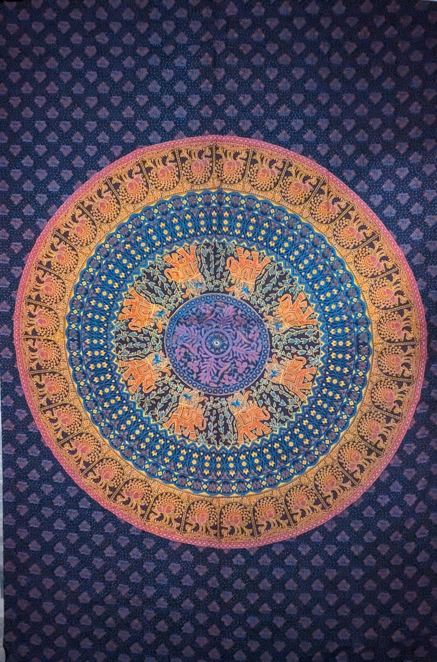 Draps murale Indien/éléphant/fleur