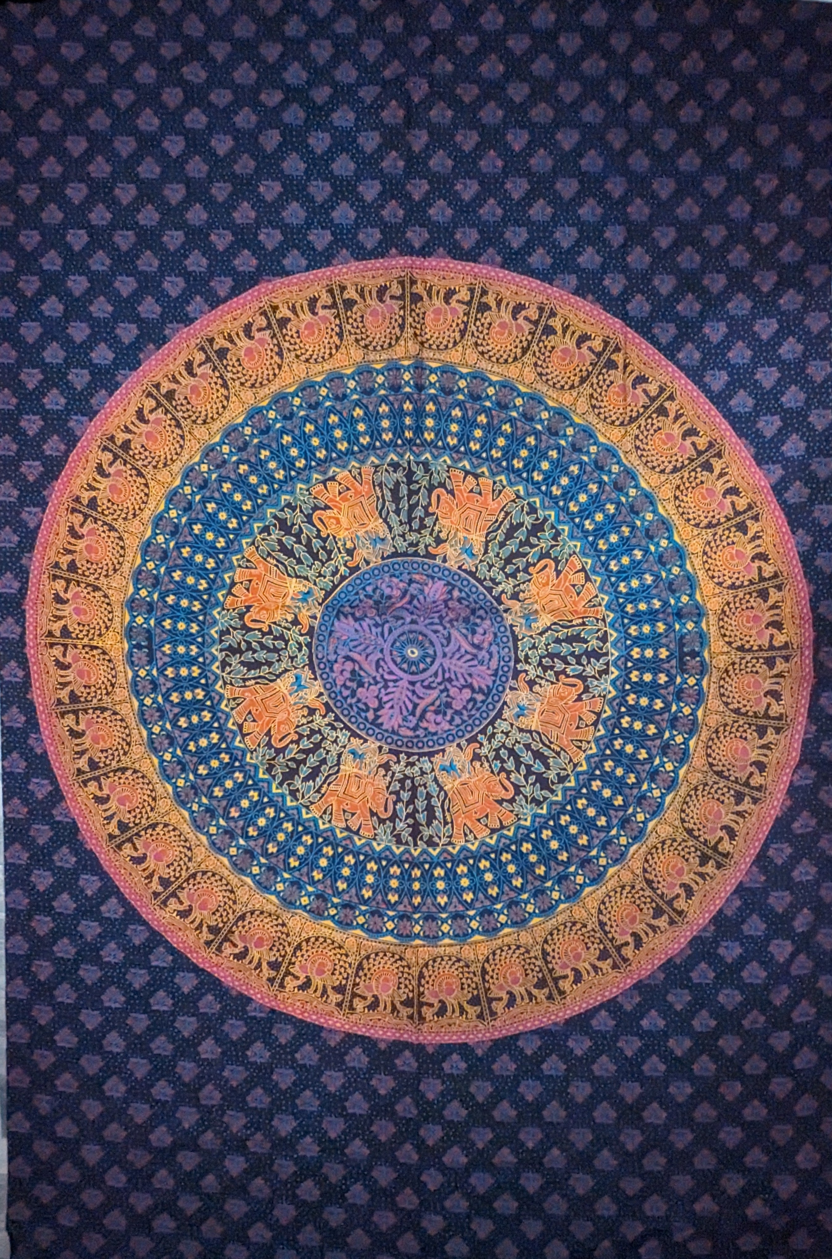 Draps murale Indien/éléphant/fleur