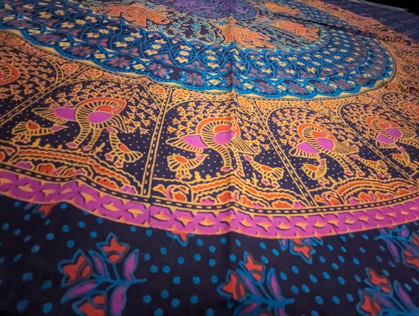 Draps murale Indien/éléphant/fleur