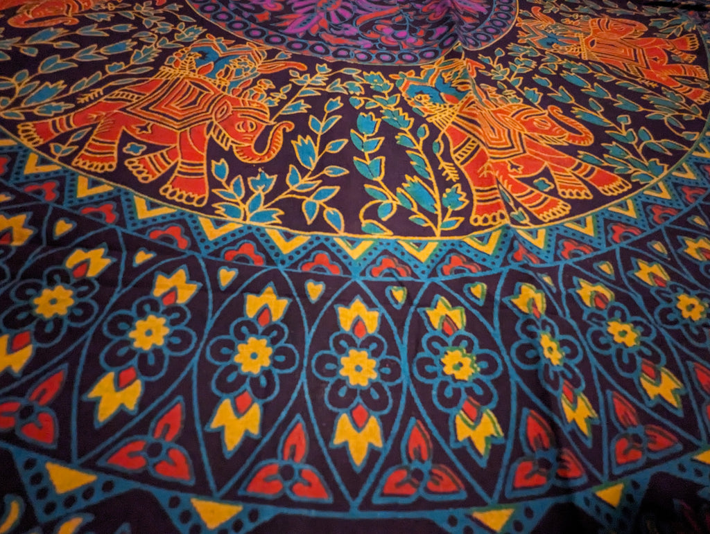 Draps murale Indien/éléphant/fleur