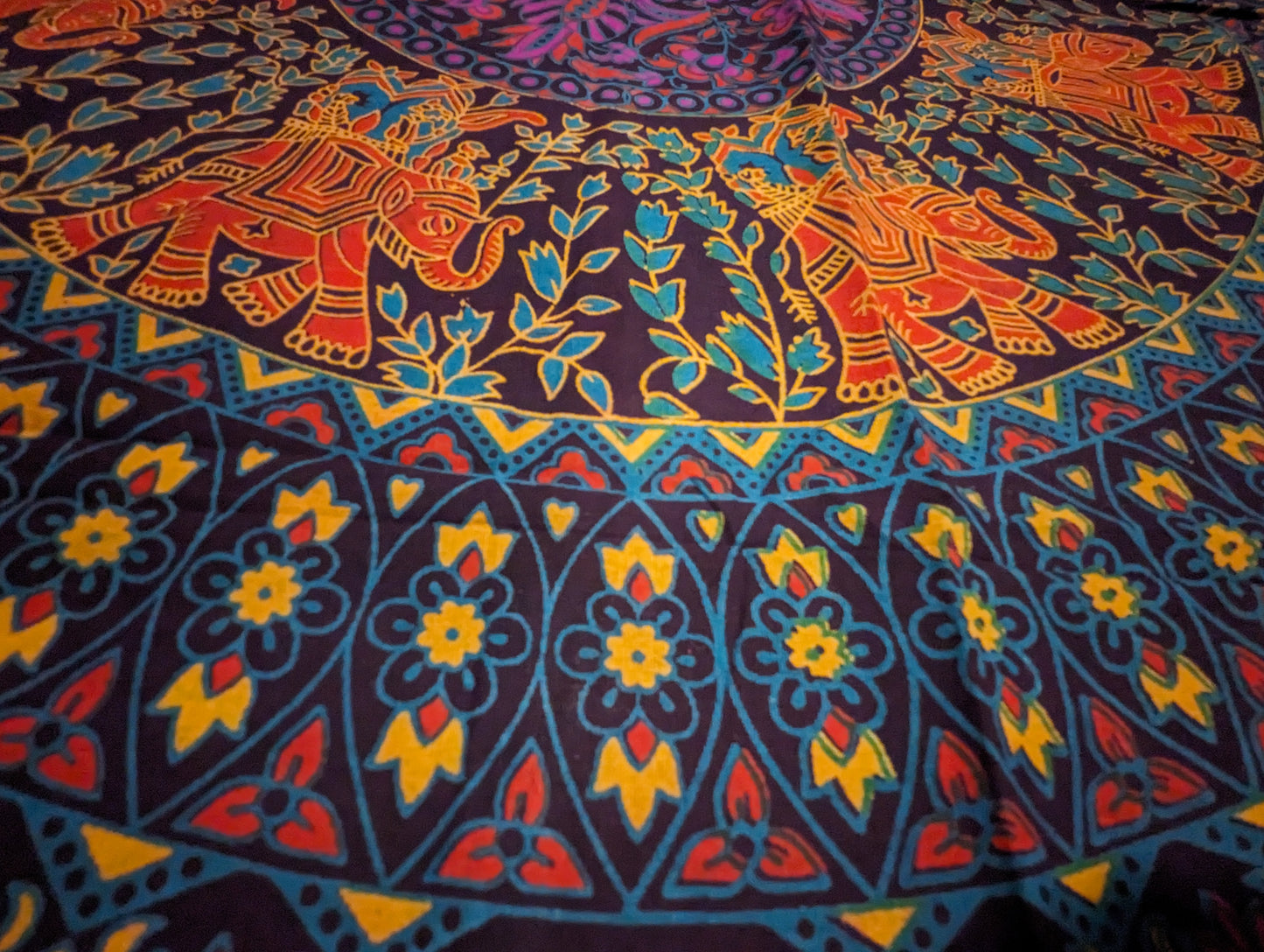 Draps murale Indien/éléphant/fleur