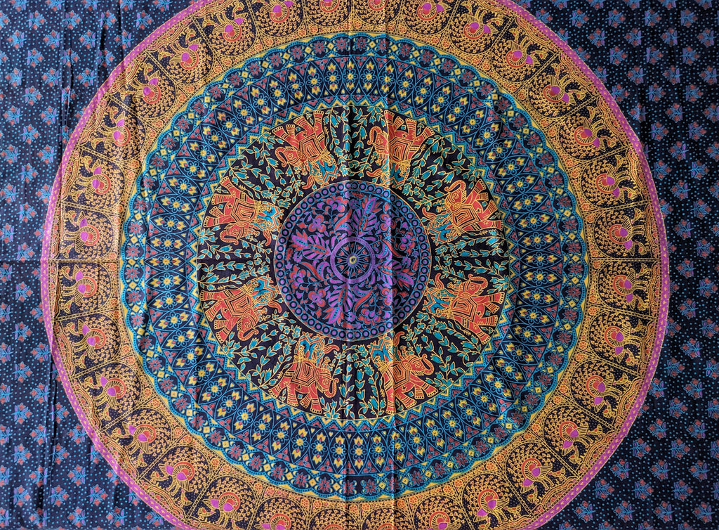 Draps murale Indien/éléphant/fleur
