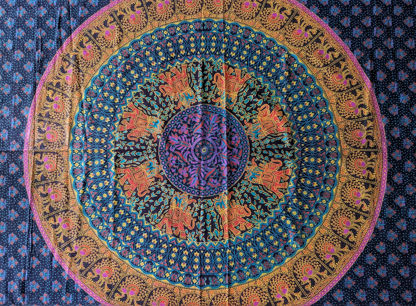 Draps murale Indien/éléphant/fleur