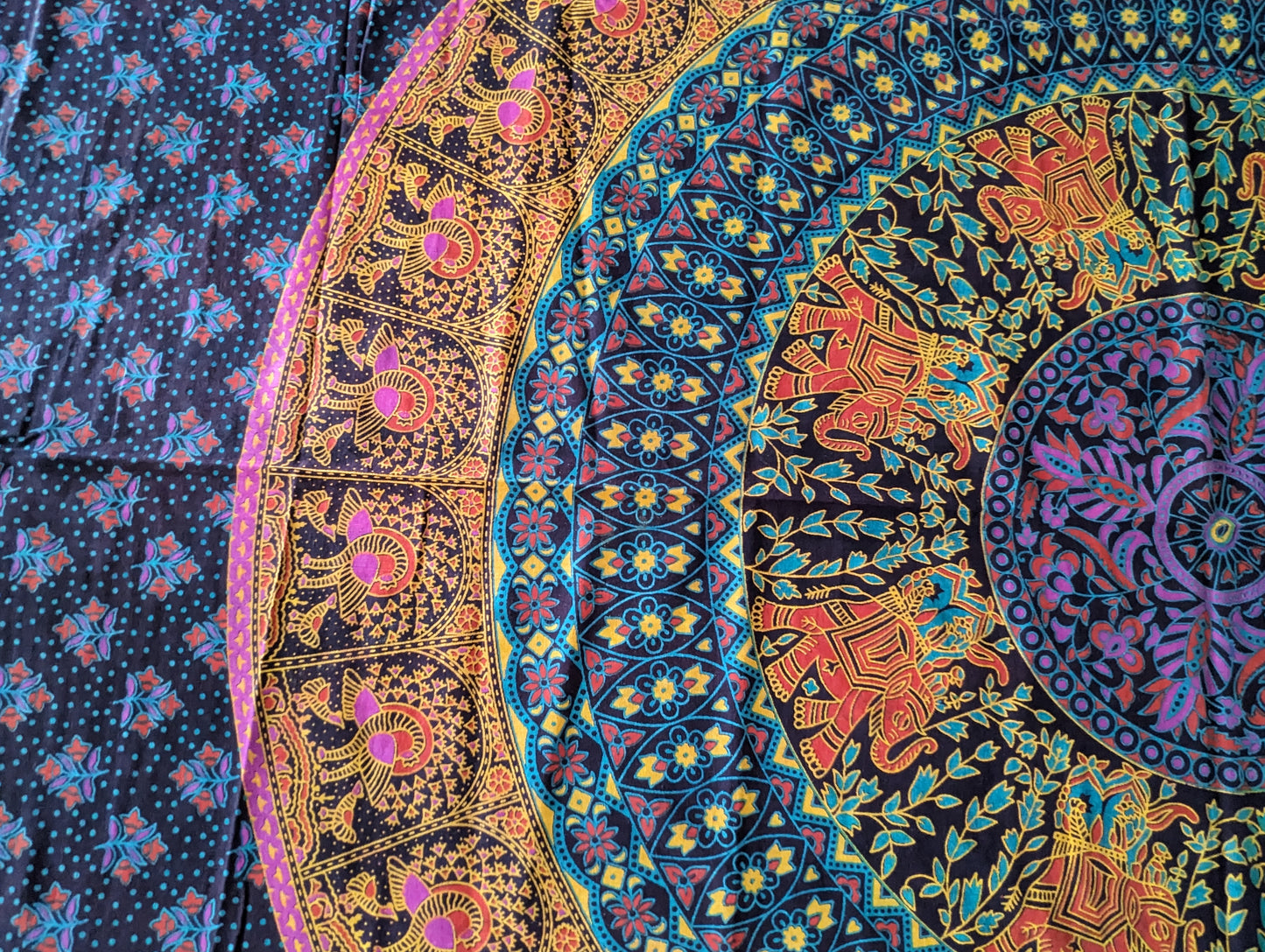 Draps murale Indien/éléphant/fleur