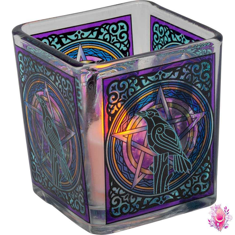 Décos - PORTE-VOTIVE VERRE CARRE- 3″H' - 4 designs